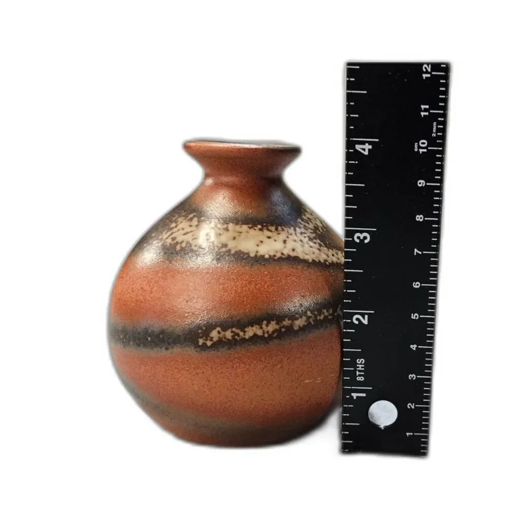 Vintage Japanese Pottery Bud Vase 4.25